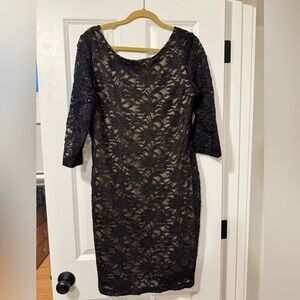 Ronni Nicole Black Lace Long Sleeve Dress